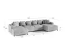 Wohnlandschaft Sofa U-Form Designersofa MEGAN in Stoff Produktbild-Vorschau 2