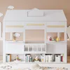 Hausbett 90x200 cm mit Bücherregal – Kinderbett in Weiß, Produktbild-Vorschau 4