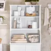 SoBuy BZR150-W Hochschrank Badschrank mit Wäschesack Produktbild-Vorschau 4