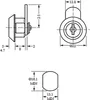 Technical drawing with dimensions of a lock. Produktbild-Vorschau