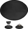 A large black circular mat is shown at the top, with smaller images of a grill and a fire pit on mats below. Produktbild-Vorschau
