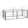 vidaXL Buda dla psa czarna 200x100x70 cm stalowa - Budy i Podgląd zdjęcia produktu 6