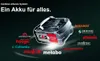 A battery pack with various brand logos surrounding it, suggesting a system of compatible brands. Anteprima dell’immagine prodotto