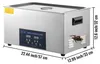 A stainless steel ultrasonic cleaner with a digital display and control panel. Náhled obrázku produktu
