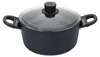 A black pot with a glass lid and black handles, isolated on a white background. Náhled obrázku produktu
