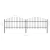 vidaXL Gartenzaun mit Speerspitzen Stahl (1 - 1,25) x 3,4 m Produktbild-Vorschau 6