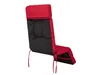 A red and black chair cushion with ties, shown from the back. Produktbild-Vorschau