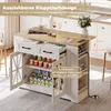 120cm tragbare Kücheninsel mit Klappbarem Esstisch, AC- und Produktbild-Vorschau 8