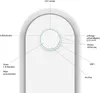 Diagram of an air purifier with labels pointing to different features. Produktbild-Vorschau