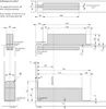 Technical drawing with dimensions for door hinges. Produktbild-Vorschau