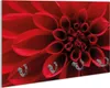 Wallario Schlüsselbrett aus Glas, Motiv: Rote Dahlienblüte Produktbild-Vorschau 1