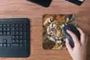 MuchoWow® Mauspad Mousepad Tiger - Malerei - Braun 20x20 cm Produktbild-Vorschau 4