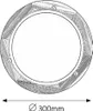 A top-down view of a round ceiling light fixture with a wooden frame and a central circular opening. Produktbild-Vorschau