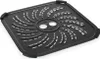 A black air fryer basket with a circular pattern of holes. Produktbild-Vorschau