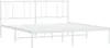 A white metal bed frame with a headboard, shown from a side angle against a white background. Náhled obrázku produktu