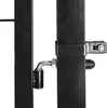 A close-up view of a black metal gate hinge and latch mechanism. Produktbild-Vorschau