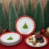 6x Świąteczny wymarzony talerz na ciasto porcelanowy Podgląd zdjęcia produktu 2
