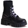 topschuhe24 2545 Damen Plateau Stiefeletten Glitzer Worker Produktbild-Vorschau 2