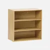A three-shelf wooden bookshelf against a light gray background. Anteprima dell’immagine prodotto