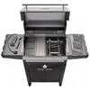 An open gas grill with its accessories on a white background. Produktbild-Vorschau