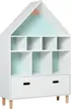 HOMCOM Kinder-Holzregal, Hausform, Kinder-Bücherregal mit 8 Produktbild-Vorschau 1