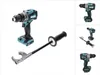 Collage of a cordless drill and its accessories on a white background. Anteprima dell’immagine prodotto