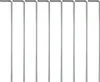 Multiple metal tent stakes or ground anchors arranged vertically against a white background. Produktbild-Vorschau