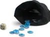 A black bag is tipped over, spilling blue tokens onto a white surface, with a single die to the left. Anteprima dell’immagine prodotto