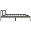 The Living Store Massivholzbett Grau 135x190 cm Produktbild-Vorschau 5