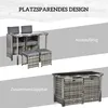 Outsunny Polyrattan Sitzgruppe Gartenset Garnitur 5 tlg. Produktbild-Vorschau 5