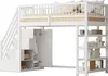 OKWISH Lit Mezzanine 90x200 cm – Avec Clôture et Penderie – Voir les images du produit 11