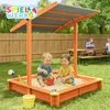 SPIELWERK® Sabbiera con Tetto 120x120cm Protezione UV 50 Anteprima dell’immagine prodotto 7