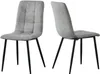 Two gray dining chairs with black metal legs are shown against a white background. Produktbild-Vorschau