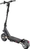 A black electric scooter is shown from a diagonal, rear-facing angle against a white background. Produktbild-Vorschau
