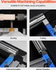 A collage of four images demonstrating different machining capabilities of a mini metal lathe. Anteprima dell’immagine prodotto