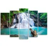 5-teiliges leinwandbild wasserfall berg natur wald 100x70 Produktbild-Vorschau 2