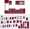 A collection of modular kitchen cabinets in red and white. Anteprima dell’immagine prodotto