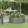 vidaXL Zvýšené lůžko Pozinkovaná ocel 100x100x36 cm Šedá Náhled obrázku produktu 2