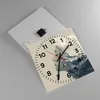 Wanduhr - Quadrat - Glasuhr - Grafik Frau Berge - 40x40cm - Produktbild-Vorschau 2