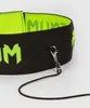 Close-up of a black and neon green elastic band with a metal clasp and cord attached. Podgląd zdjęcia produktu