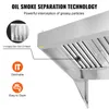 Close-up view of a commercial kitchen exhaust hood, highlighting its oil smoke separation technology and U-shaped bar grid oil mesh. Náhled obrázku produktu