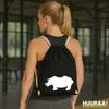 Huuraa Turnbeutel Nashorn Silhouette 12 Liter Black Produktbild-Vorschau 2