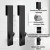 A collage showing black door hooks, with inset images and text describing their features and benefits. Produktbild-Vorschau