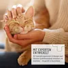 A person petting a cat, with a marketing overlay. Produktbild-Vorschau