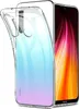 A clear phone case is shown in front of a smartphone with a colorful display. Produktbild-Vorschau