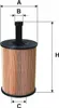 A diagram of an oil filter with dimensions labeled. Podgląd zdjęcia produktu