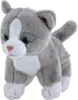 Kuscheltier Katze grau-weiß 14 cm Stoffkatze Produktbild-Vorschau 1