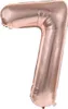 Folienballon Zahl 7, ca. 80 cm, rosegold, für Luftbefüllung Produktbild-Vorschau 1