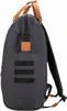 Side view of a dark gray backpack with brown leather accents. Anteprima dell’immagine prodotto