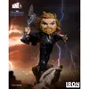 A collectible figurine of Thor from Avengers: Endgame, posed dynamically with his axe against a stormy, lightning-filled background. Náhled obrázku produktu